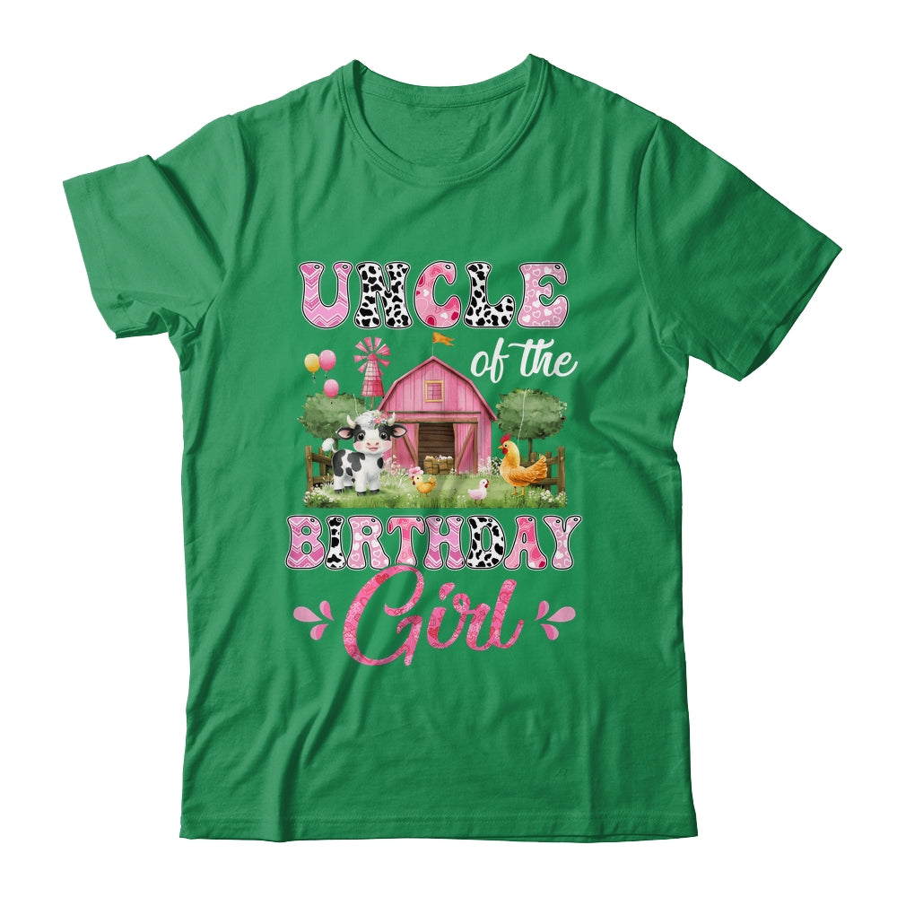 Uncle Of The Birthday Girl 1st Birthday Cow Farm Family Shirt & Hoodie | teecentury