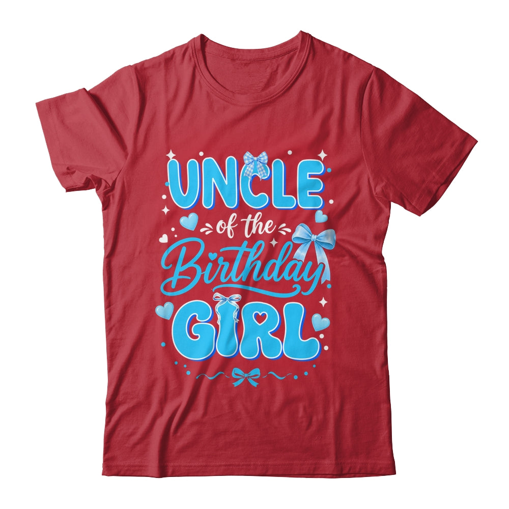Uncle Of The Birthday Girl Family Coquette Bow Blue Cute Shirt & Hoodie | teecentury