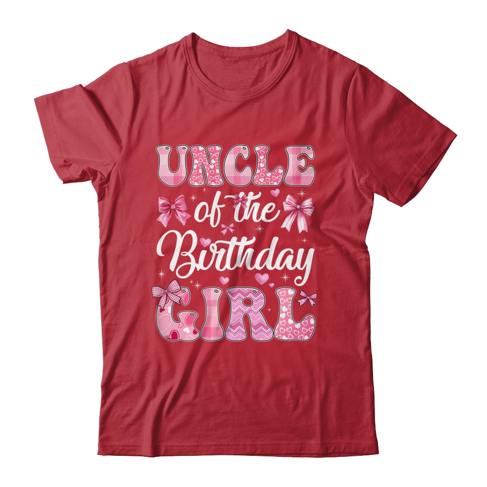 Uncle Of The Birthday Girl Family Pink Coquette Bow Shirt & Hoodie | teecentury