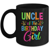 Uncle Of The Birthday Girl Glows Retro 80's Party Family Mug | teecentury