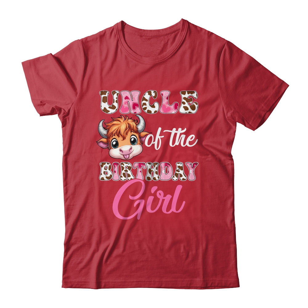 Uncle Of The Birthday Girl Highland Cow Farm 1st Birthday Shirt & Hoodie | teecentury