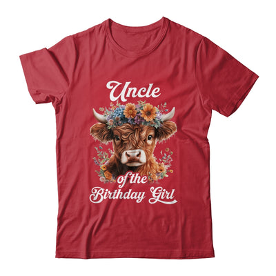 Uncle Of The Birthday Girl Highland Cow Farm Family Shirt & Hoodie | teecentury