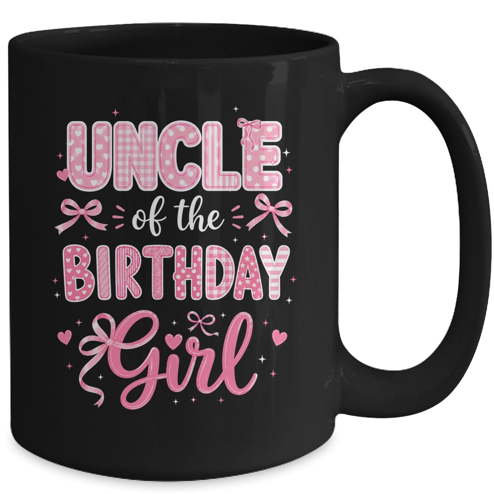 Uncle Of The Birthday Girl Matching Pink Coquette Bow Mug | teecentury