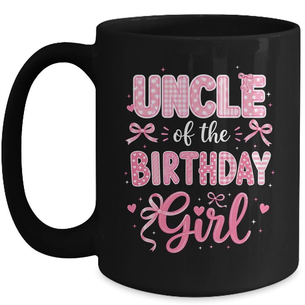 Uncle Of The Birthday Girl Matching Pink Coquette Bow Mug | teecentury