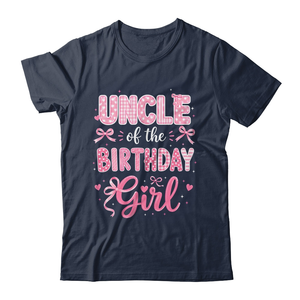 Uncle Of The Birthday Girl Matching Pink Coquette Bow Shirt & Hoodie | teecentury