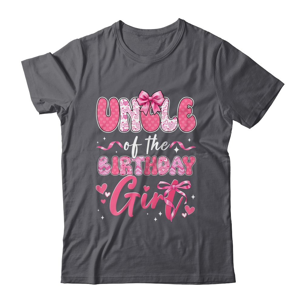 Uncle Of The Birthday Girl Pink Coquette Bow Family Shirt & Hoodie | teecentury