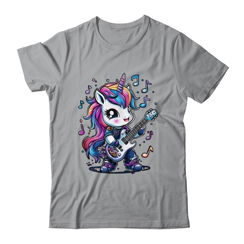 Unicorn Rock & Roll Guitar Rockin Music Guitarist Girl Women Shirt & Tank Top | teecentury