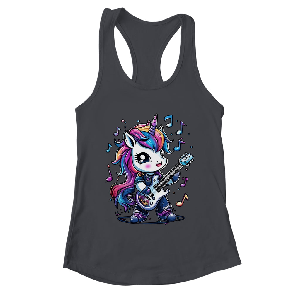 Unicorn Rock & Roll Guitar Rockin Music Guitarist Girl Women Shirt & Tank Top | teecentury