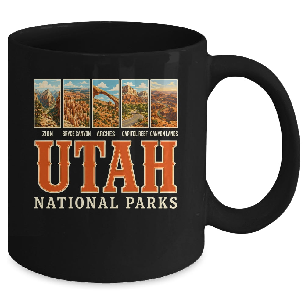 Utah National Parks Retro Travel Zion Arches Hiking Souvenir Mug | teecentury