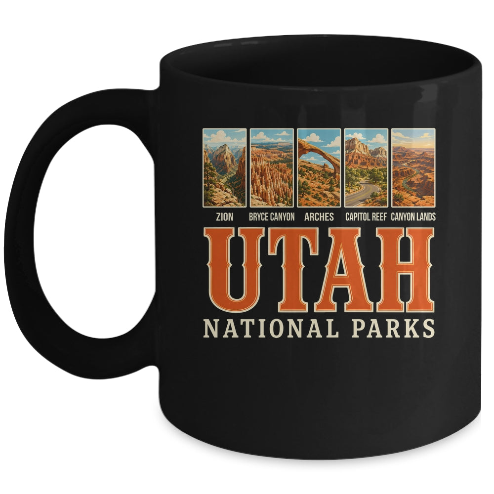 Utah National Parks Retro Travel Zion Arches Hiking Souvenir Mug | teecentury