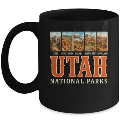 Utah National Parks Retro Travel Zion Arches Hiking Souvenir Mug | teecentury
