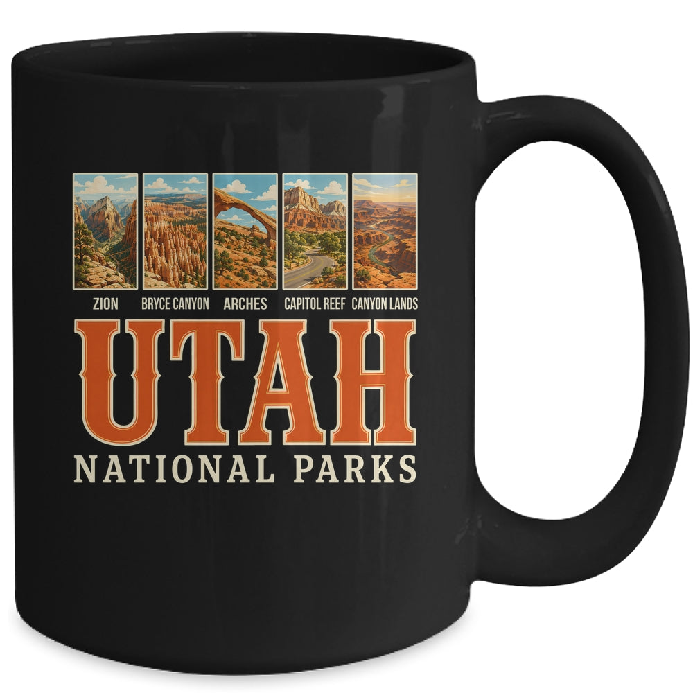 Utah National Parks Retro Travel Zion Arches Hiking Souvenir Mug | teecentury