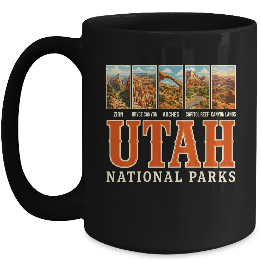 Utah National Parks Retro Travel Zion Arches Hiking Souvenir Mug | teecentury