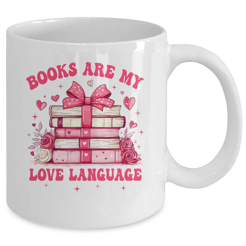 Valentine Book Lover Books Are My Love Language Bookworm Mug | teecentury