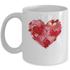 Valentine Day Heart Brushstroke Heart Designs Women Girls Mug | teecentury
