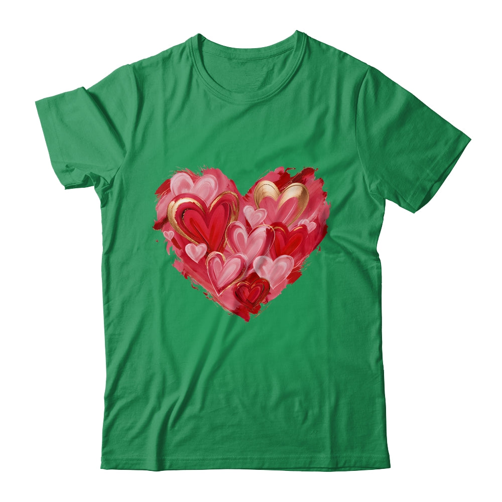 Valentine Day Heart Brushstroke Heart Designs Women Girls Shirt & Sweatshirt | teecentury