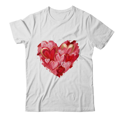 Valentine Day Heart Brushstroke Heart Designs Women Girls Shirt & Sweatshirt | teecentury