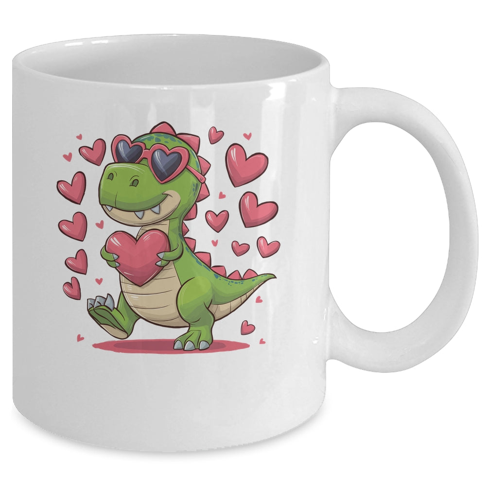 Valentine's Day T-Rex Dino Love Valentine Dinosaur Boys Mug | teecentury