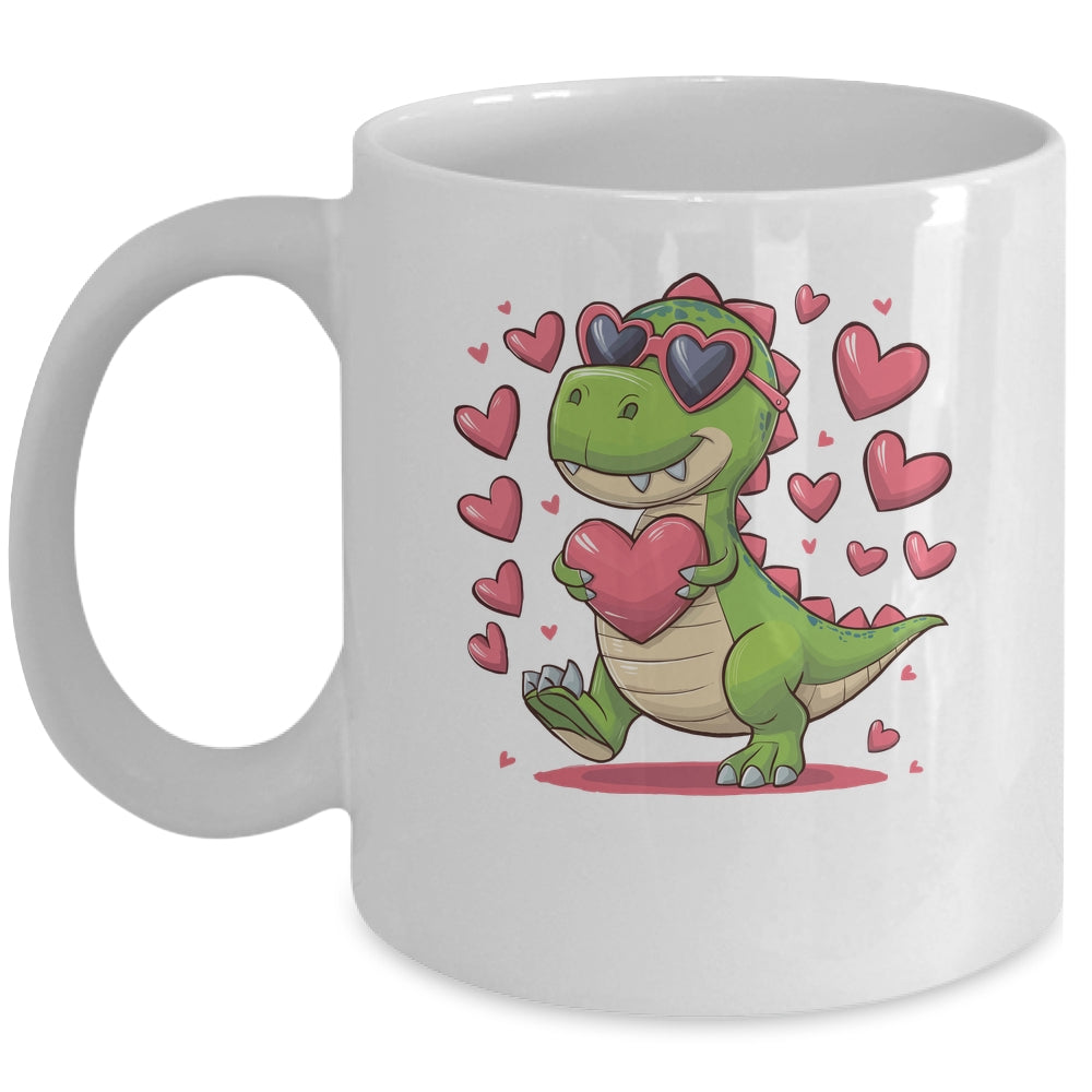 Valentine's Day T-Rex Dino Love Valentine Dinosaur Boys Mug | teecentury