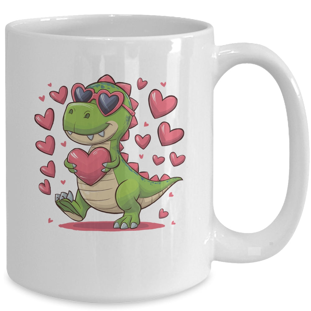Valentine's Day T-Rex Dino Love Valentine Dinosaur Boys Mug | teecentury