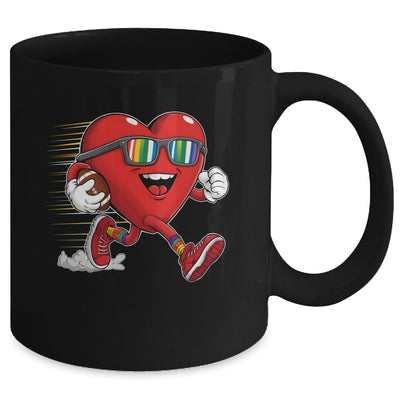 Valentines Day Heart Quarterback Receiver Football Boys Kids Mug | teecentury