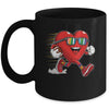 Valentines Day Heart Quarterback Receiver Football Boys Kids Mug | teecentury