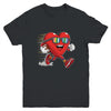 Valentines Day Heart Quarterback Receiver Football Boys Kids Youth Shirt | teecentury