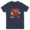 Valentines Day Heart Quarterback Receiver Football Boys Kids Youth Shirt | teecentury