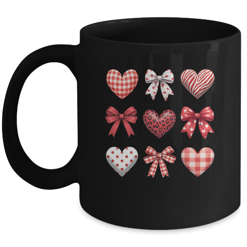 Valentines Hearts Leopard Coquette Bow Daughter Women Girls Mug | teecentury