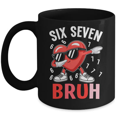 Valentines Six Seven Bruh 6 7 Meme Dabbing Heart Boys Kids Mug | teecentury