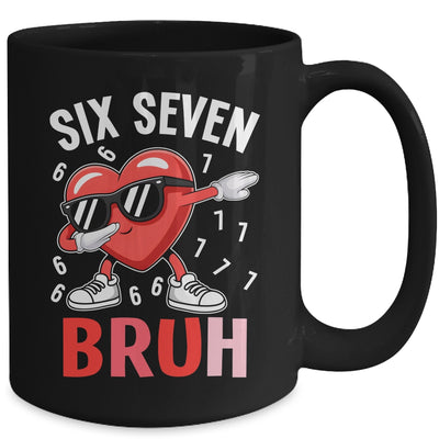 Valentines Six Seven Bruh 6 7 Meme Dabbing Heart Boys Kids Mug | teecentury