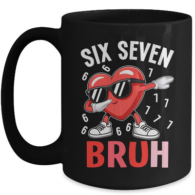 Valentines Six Seven Bruh 6 7 Meme Dabbing Heart Boys Kids Mug | teecentury