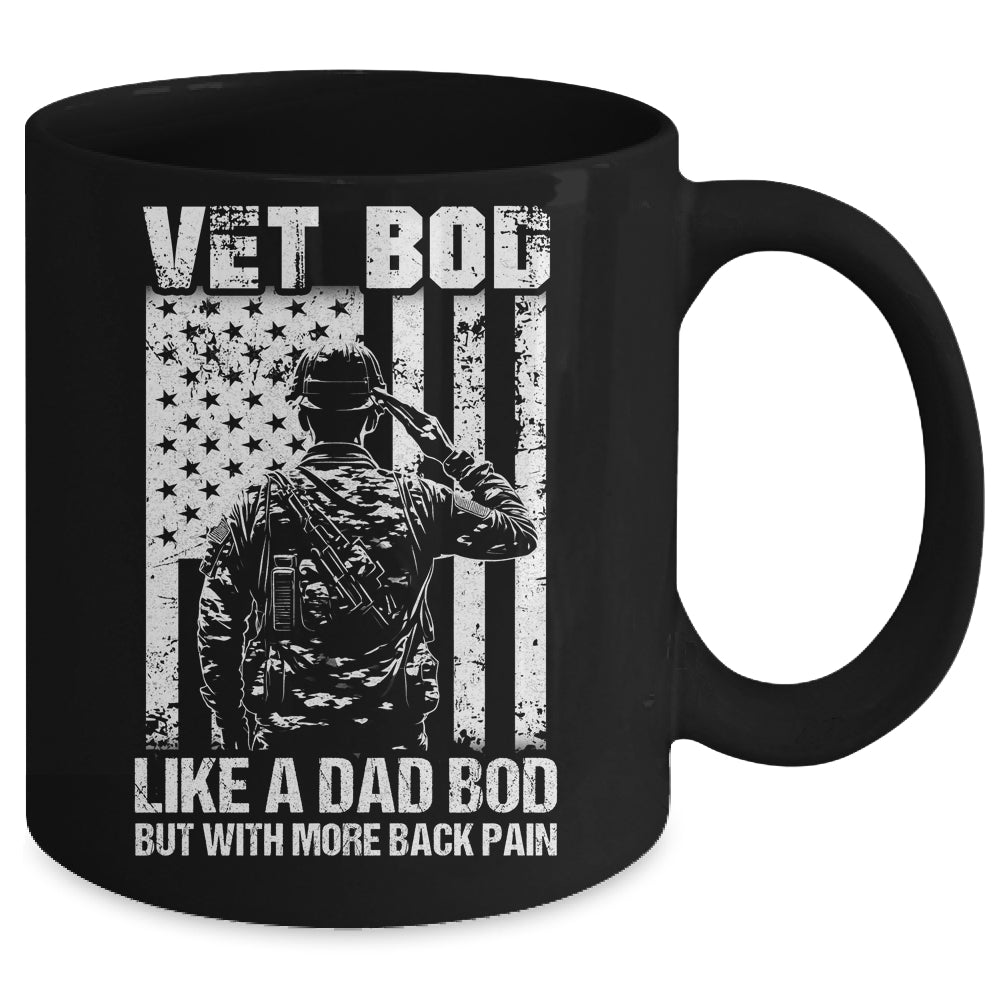 Vet Bod Like Dad Bod But More Back Pain Vintage Flag Mug | teecentury