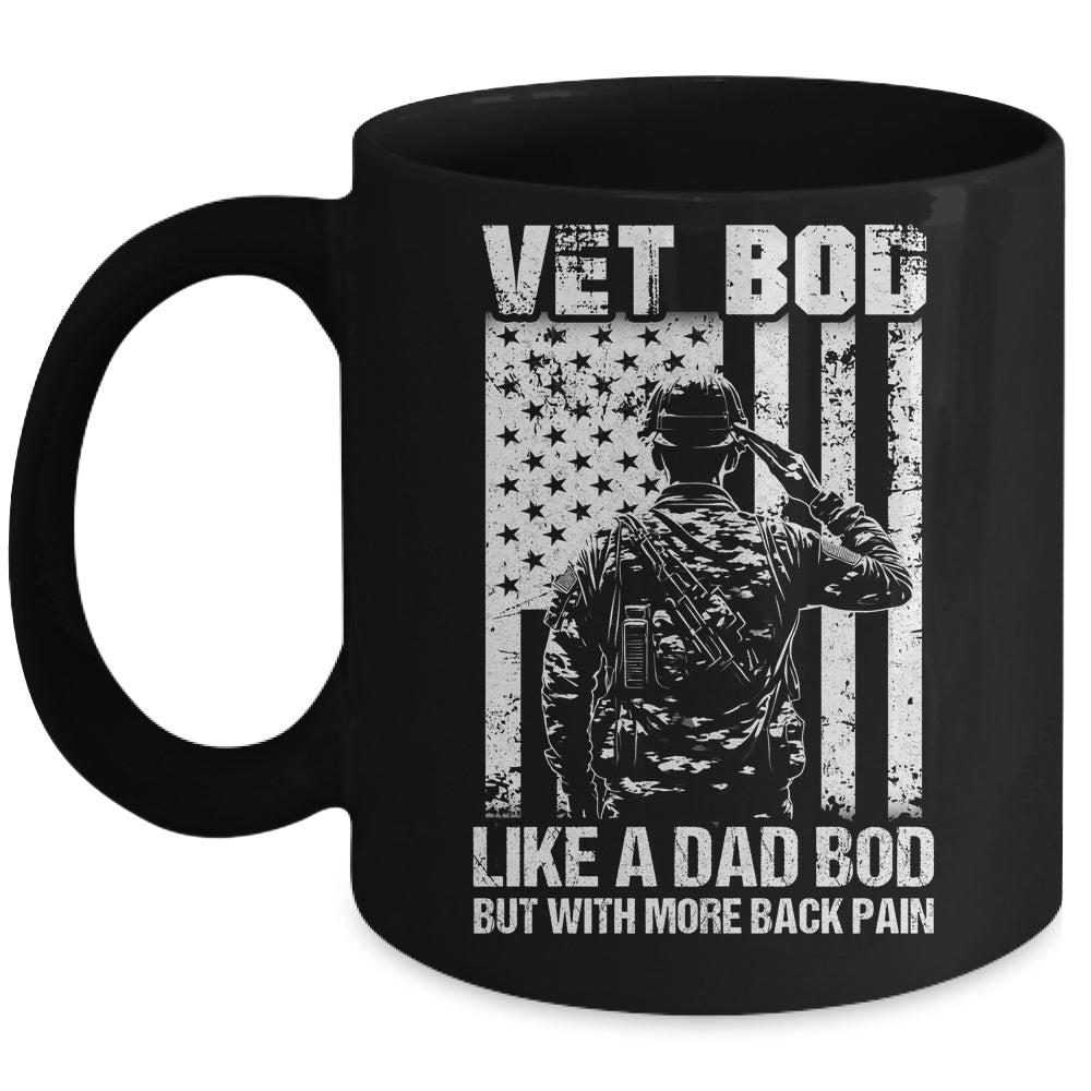 Vet Bod Like Dad Bod But More Back Pain Vintage Flag Mug | teecentury
