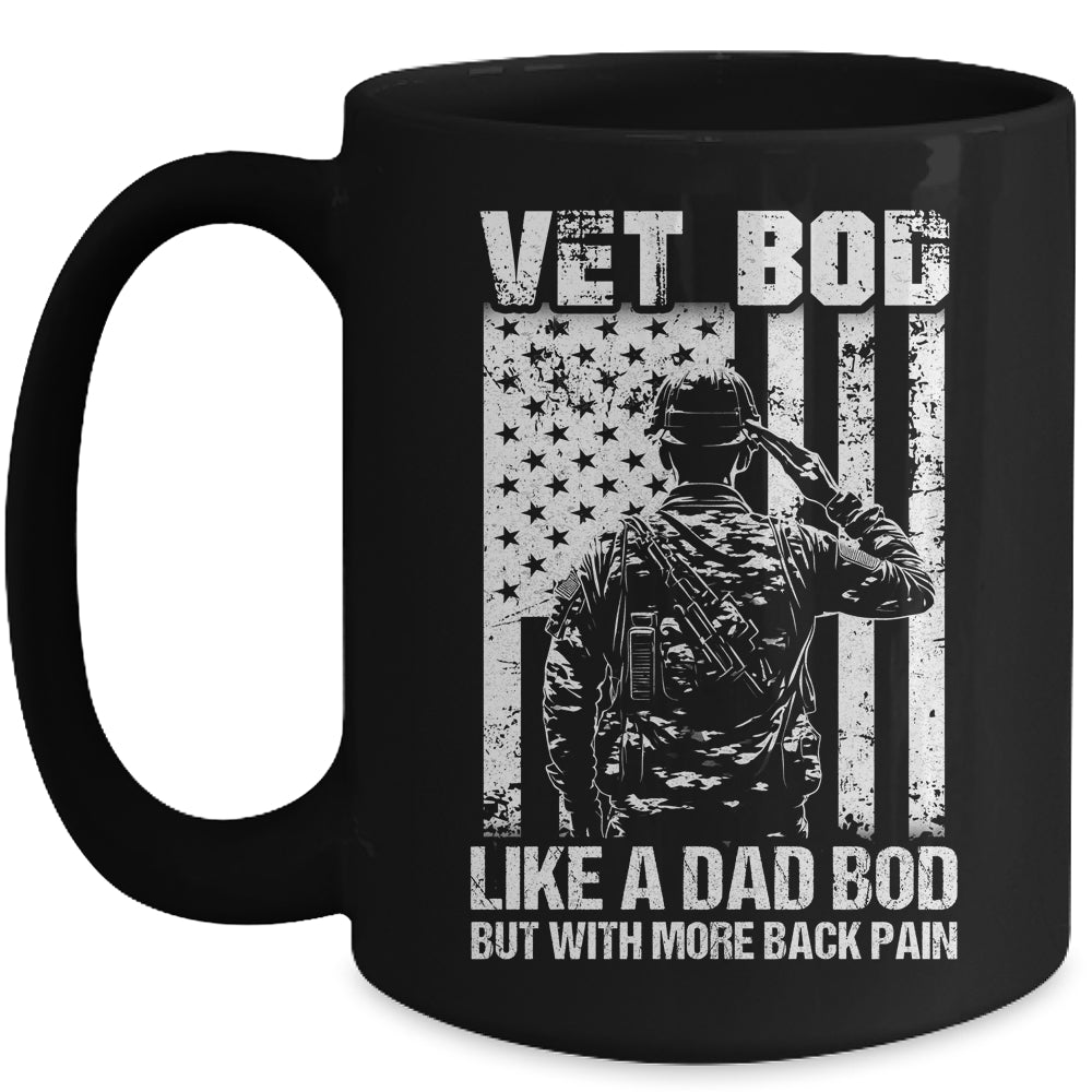 Vet Bod Like Dad Bod But More Back Pain Vintage Flag Mug | teecentury