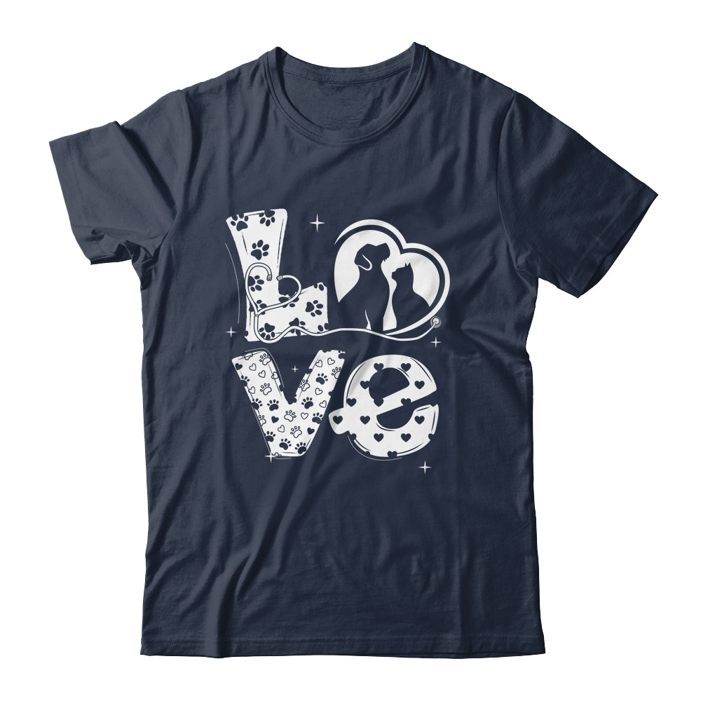 Vet Tech Love Animals Veterinarian Tech Distressed Shirt & Hoodie | teecentury
