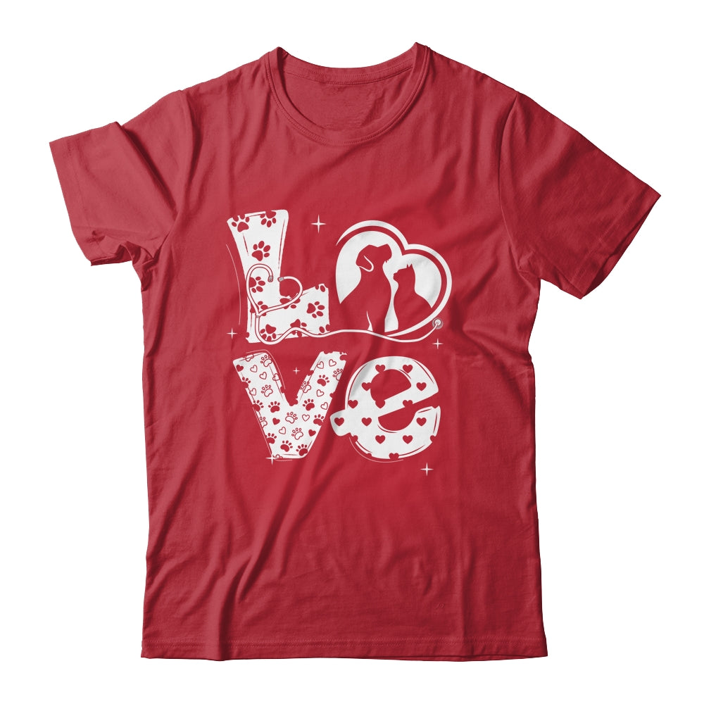 Vet Tech Love Animals Veterinarian Tech Distressed Shirt & Hoodie | teecentury