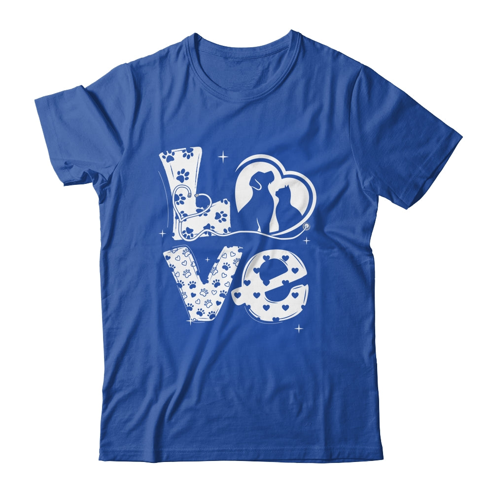 Vet Tech Love Animals Veterinarian Tech Distressed Shirt & Hoodie | teecentury