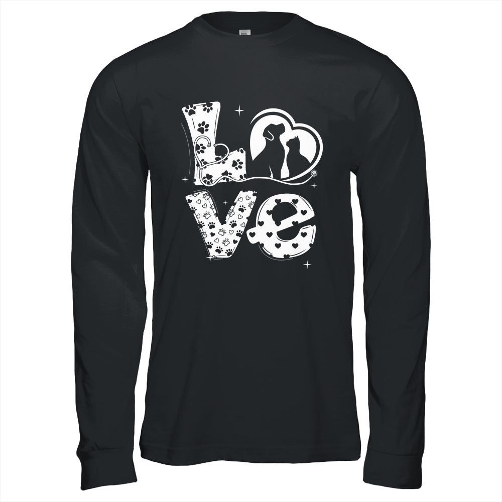 Vet Tech Love Animals Veterinarian Tech Distressed Shirt & Hoodie | teecentury