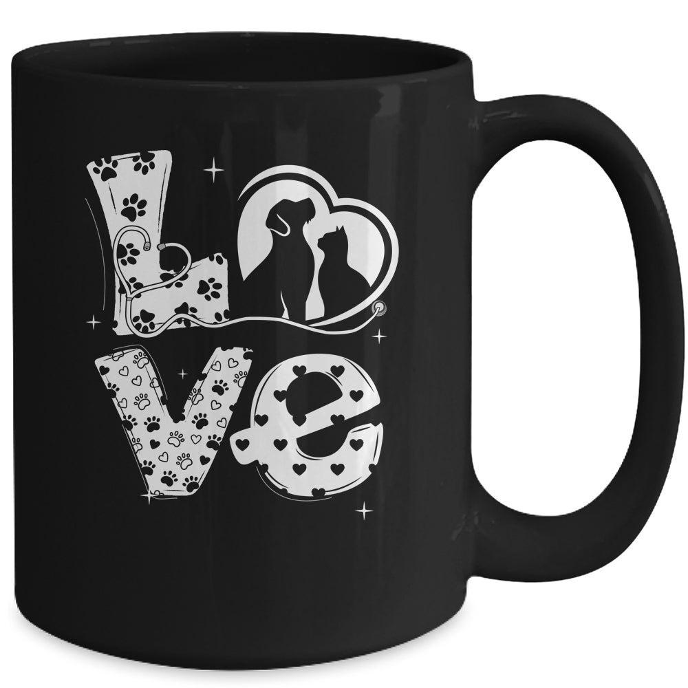 Vet Tech Love Animals Veterinarian Tech Distressed Mug | teecentury