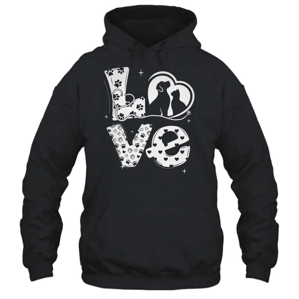 Vet Tech Love Animals Veterinarian Tech Distressed Shirt & Hoodie | teecentury