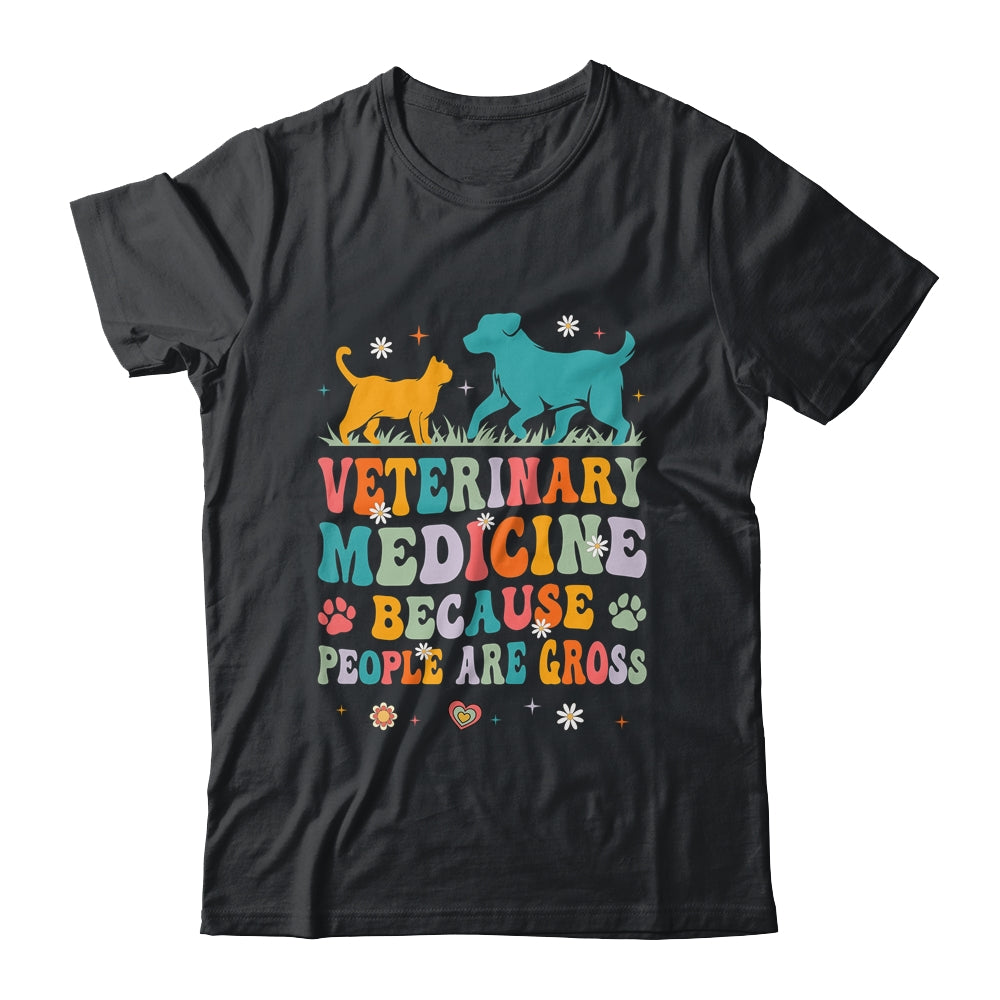 Veterinary Medicine Because People Are Gross Vet Tech Groovy Shirt & Tank Top | teecentury
