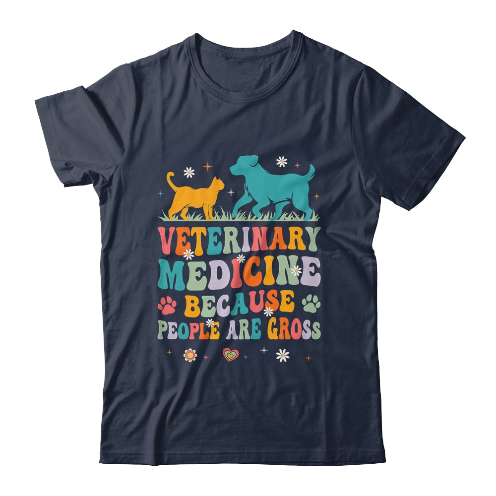 Veterinary Medicine Because People Are Gross Vet Tech Groovy Shirt & Tank Top | teecentury