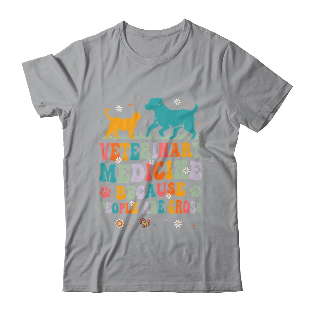 Veterinary Medicine Because People Are Gross Vet Tech Groovy Shirt & Tank Top | teecentury