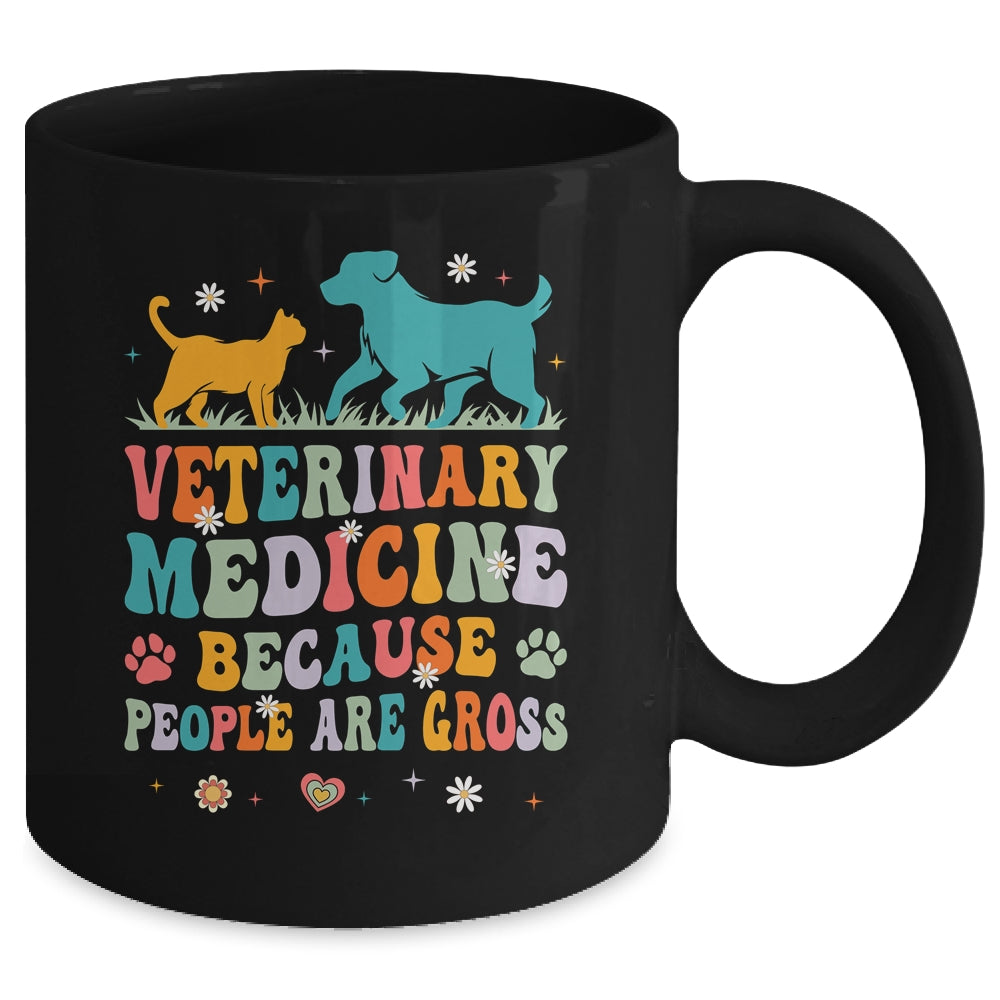 Veterinary Medicine Because People Are Gross Vet Tech Groovy Mug | teecentury