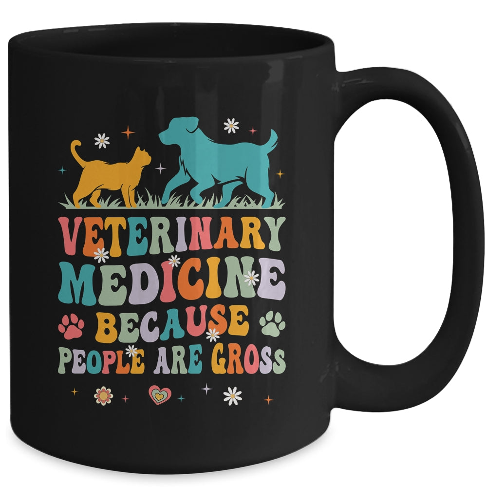 Veterinary Medicine Because People Are Gross Vet Tech Groovy Mug | teecentury