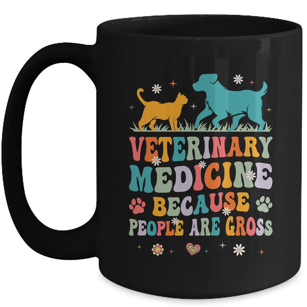 Veterinary Medicine Because People Are Gross Vet Tech Groovy Mug | teecentury