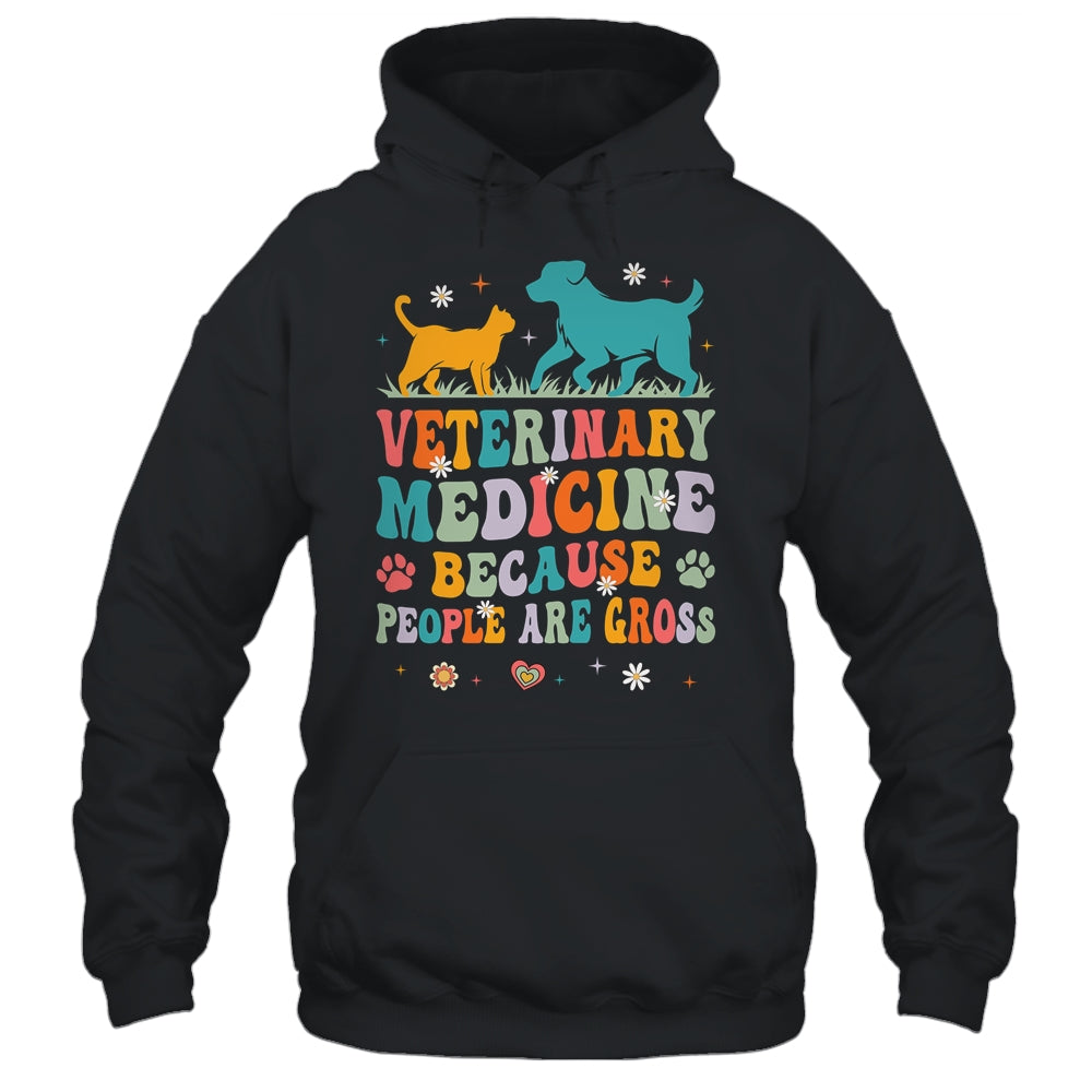 Veterinary Medicine Because People Are Gross Vet Tech Groovy Shirt & Tank Top | teecentury