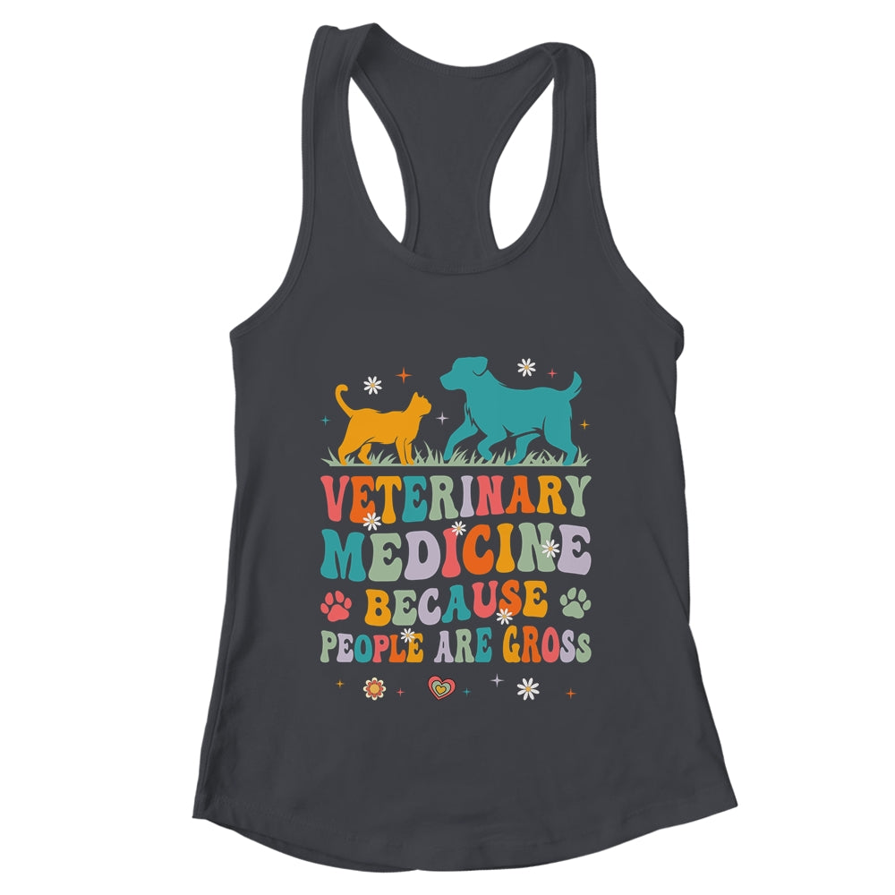 Veterinary Medicine Because People Are Gross Vet Tech Groovy Shirt & Tank Top | teecentury
