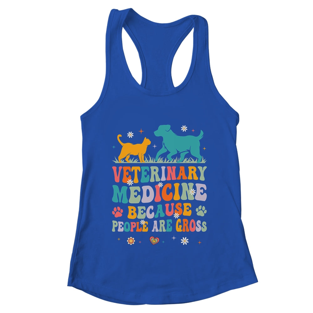 Veterinary Medicine Because People Are Gross Vet Tech Groovy Shirt & Tank Top | teecentury